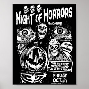 Vintage Punk Scary Night of Horrors Ghosts Spooky Poster