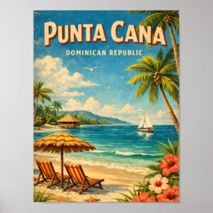 Vintage Punta Cana Dominican Republic Rustic  Poster