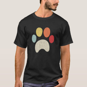 Vintage Puppy Dog Paw Pet Lover I Love Dog T-Shirt