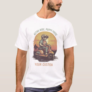 Vintage Puppy Ride a Scooper T-shirt