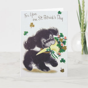 Vintage Puppy St. Patrick's Day Greeting Card