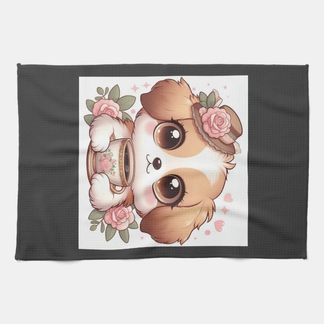 Vintage Puppy with Tea Towel (Horizontal)