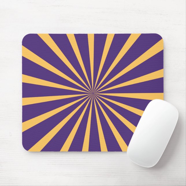 Vintage Purple and Yellow Striped Mouse Mat (With Mouse)
