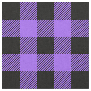 Vintage Purple Black Inch Square Buffalo Plaid Fabric