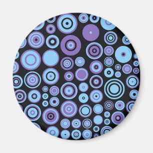 Vintage Purple Blue and Black Fifties Abstract Art Magnet
