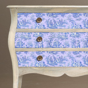 Vintage Purple Blue Floral Toile de Jouy Tissue Paper