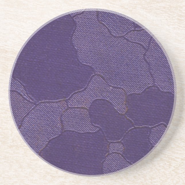 Vintage Purple Book Cover Coaster (Front)