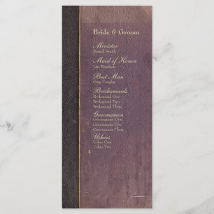 Vintage Purple Book Wedding Program Programme