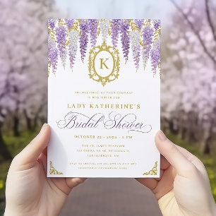 Vintage Purple Bridal Shower Invitation