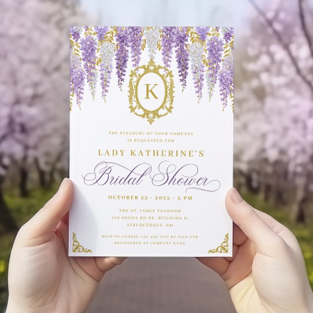 Vintage Purple Bridal Shower Invitation (Creator Uploaded)