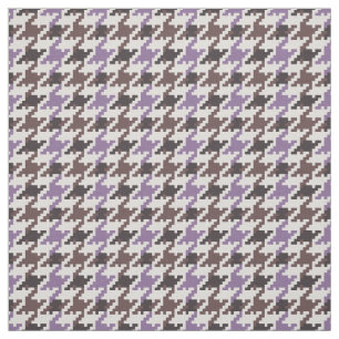 Vintage purple brown houndstooth plaid pattern fabric
