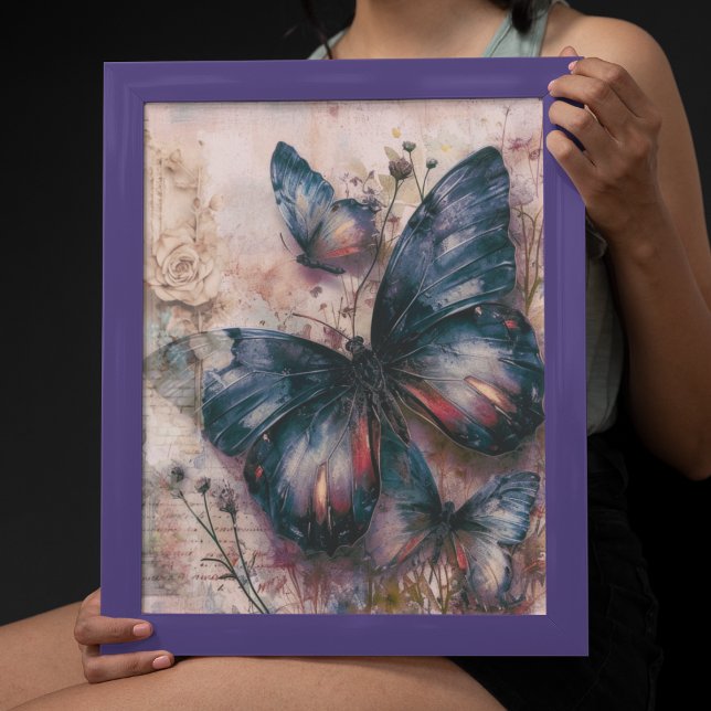 Vintage Purple Butterflies Poster (Creator Uploaded)