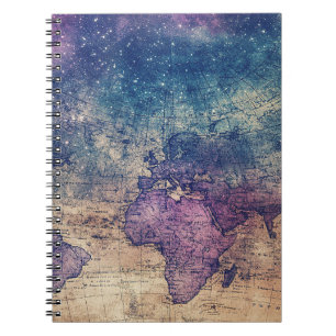 Vintage Purple Celestial World Map (13) Notebook