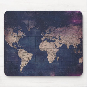Vintage Purple Celestial World Map (5) Mouse Mat