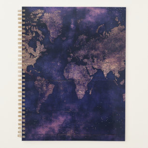 Vintage Purple Celestial World Map (9) Planner