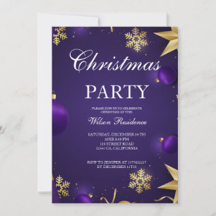 Vintage Purple christmas Invitation