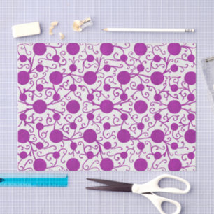 Vintage Purple Circle and Scroll Tissue Paper