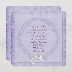 Vintage Purple Damask Invitation