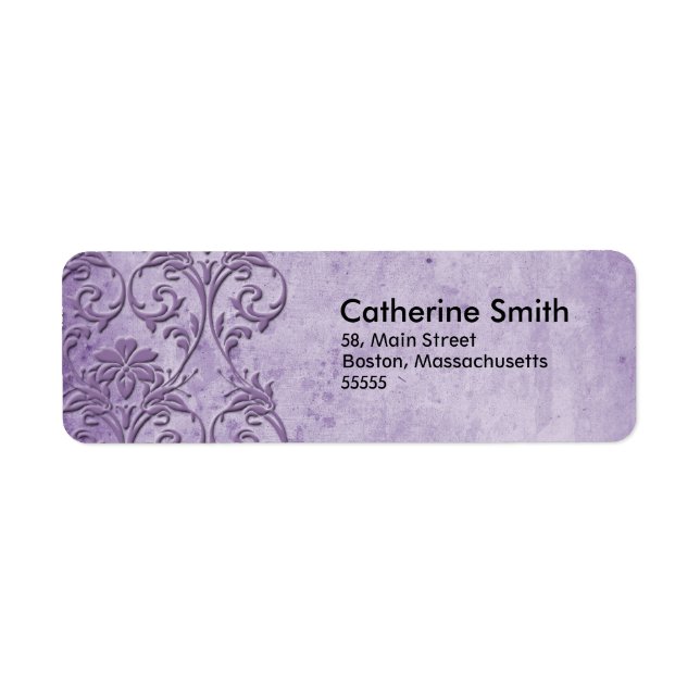 Vintage Purple Floral Address Labels (Front)