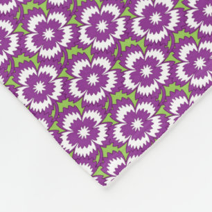 Vintage purple floral Dianthus Barbatus pattern Fleece Blanket
