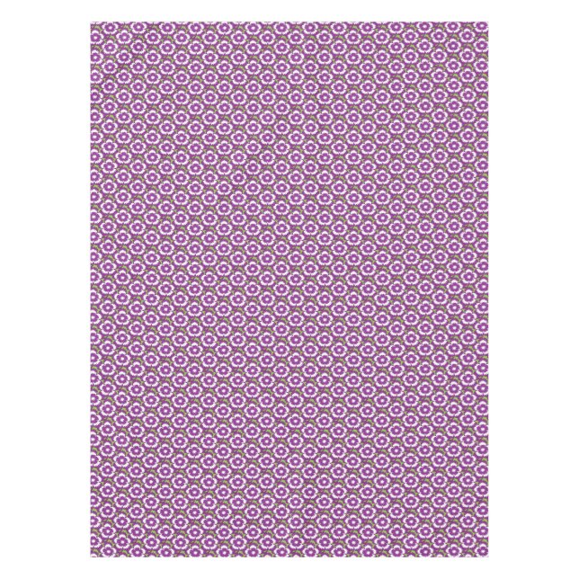 Vintage purple floral Dianthus Barbatus pattern Tablecloth (Front)