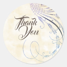 Vintage Purple Flourishes Favor Stickers