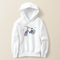 Vintage Purple Flower Blue Bicycle Pink Butterfly