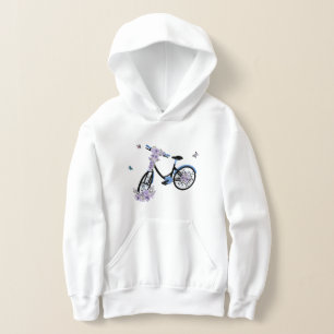 Vintage Purple Flower Blue Bicycle Pink Butterfly