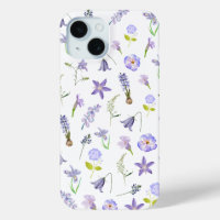 Vintage Purple Flower Floral Green Leaves Boho