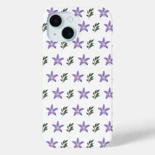 Vintage Purple Flower Floral Green Leaves Boho   iPhone 15 Case