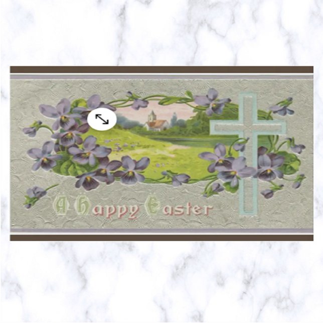 Vintage Purple Flowers and Easter Cross Postcard (Creator Uploaded)