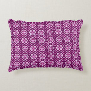 Vintage Purple Geometric Floral Pattern Decorative Cushion