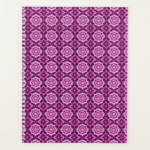 Vintage Purple Geometric Floral Pattern Planner