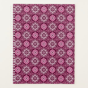 Vintage Purple Geometric Floral Pattern Planner