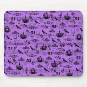 Vintage Purple Halloween Mouse Mat
