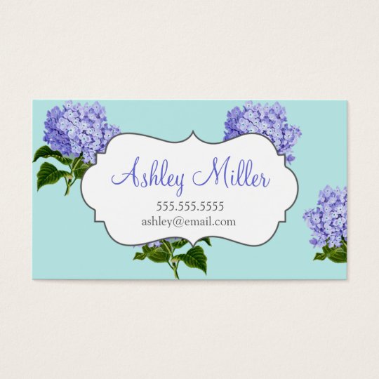 Vintage Purple Hydrangea Business Cards