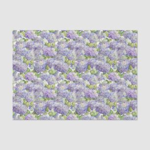 Vintage Purple Hydrangea Floral Pattern Tissue Paper