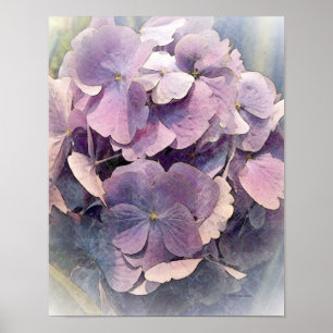 Vintage Purple HydrangeasPhoto Art Poster