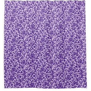Vintage Purple Iris Botanical Pattern Shower Curtain