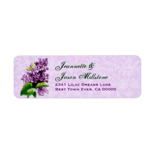 Vintage Purple Lilac Wedding Label V3