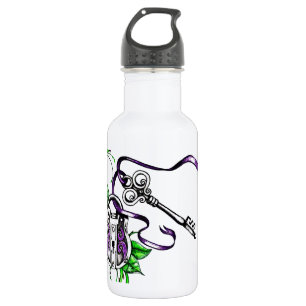 Vintage purple Lock and Key design 532 Ml Water Bottle