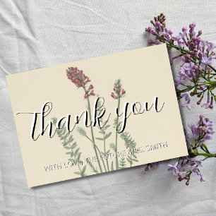 Vintage Purple Oxytrope Watercolor Thank You Card