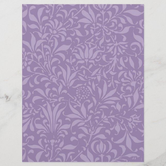 VINTAGE -PURPLE PLANT SCRAPBOOK Paper (Front)