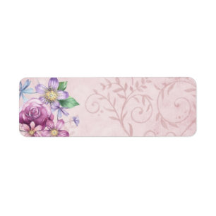 Vintage Purple Posies Return Address Labels
