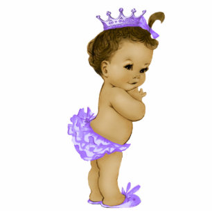 Vintage Purple Princess Baby Girl Shower Standing Photo Sculpture