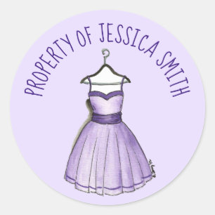 Vintage Purple Prom Dress Fashionista Property Of Classic Round Sticker