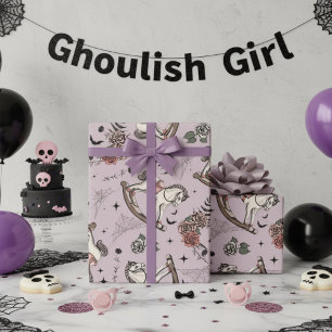 Vintage Purple Rocking Horse Gothic Baby Wrapping Paper