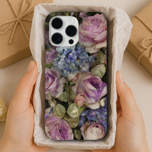 Vintage Purple Rose Phone Case Floral Aesthetic
