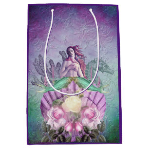 Vintage Purple Sea Witch Collage Medium Gift Bag
