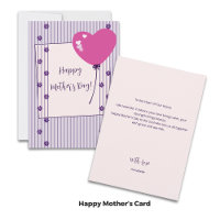 Vintage Purple Stripes & Flowers Mother's Day Card